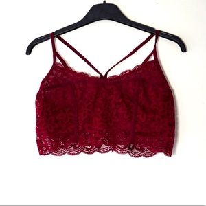 Aerie Burgundy-Lace Bralette